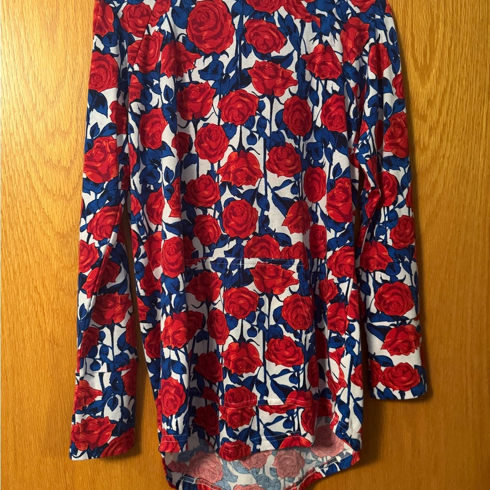 LuLaRoe Red and Blue Floral Sweatshirt